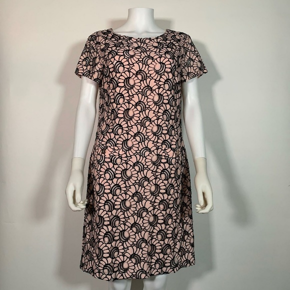 Tommy Hilfiger Dress Pink Black Floral Shift Sz 10 - Picture 2 of 6